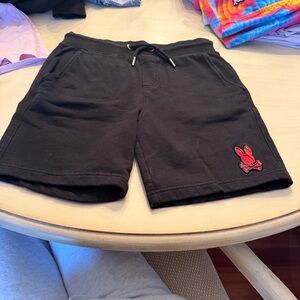 Psycho Bunny Black Shorts with Red Logo